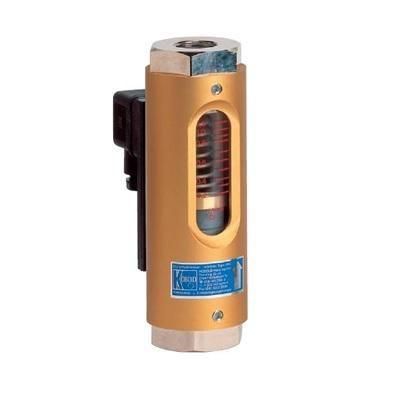 Viscosity Compensated  Flowmeter-switch, Body material: Brass, Sight glass: Duran,