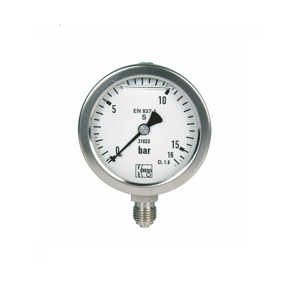All Stainless Steel- Pressure Gauges with Bourdon Tube MAN-RD75, 0-60PSI, NPT