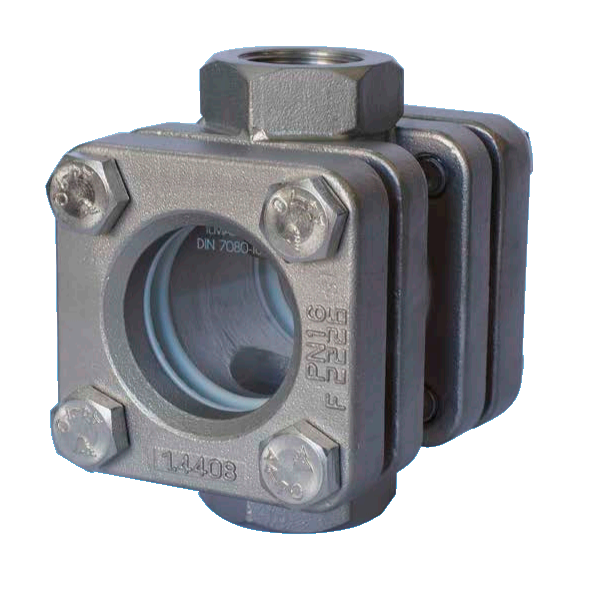 FLOWINDICATOR WITH THREADED CONNECTION, 1 1/2" , G-thread female , 150 °C